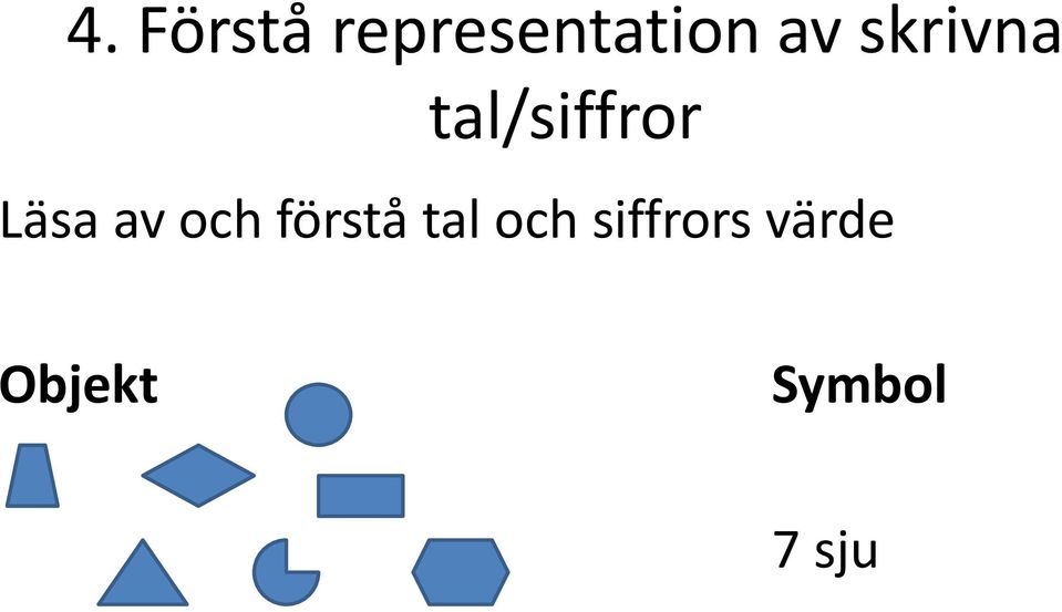 och förstå tal och siffrors