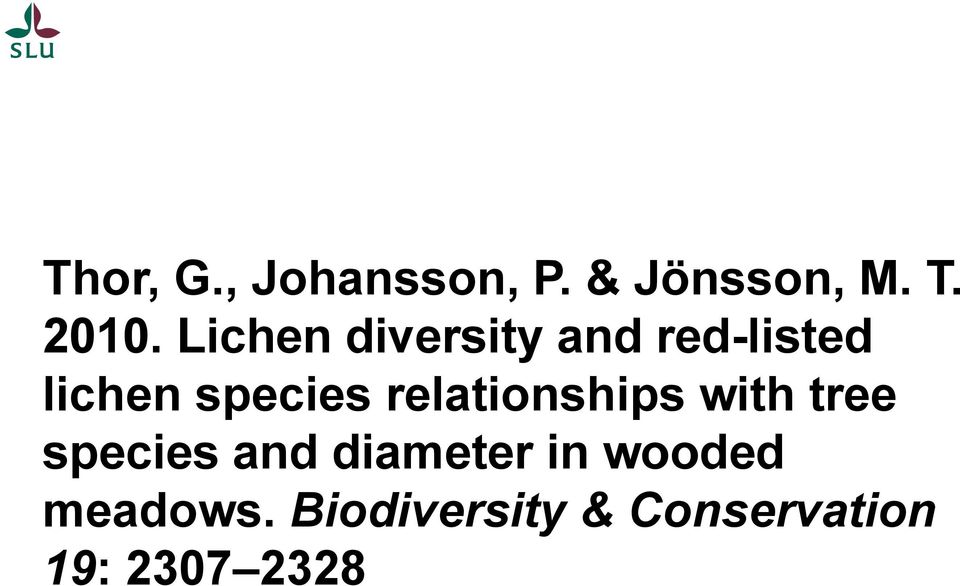 relationships with tree species and diameter in