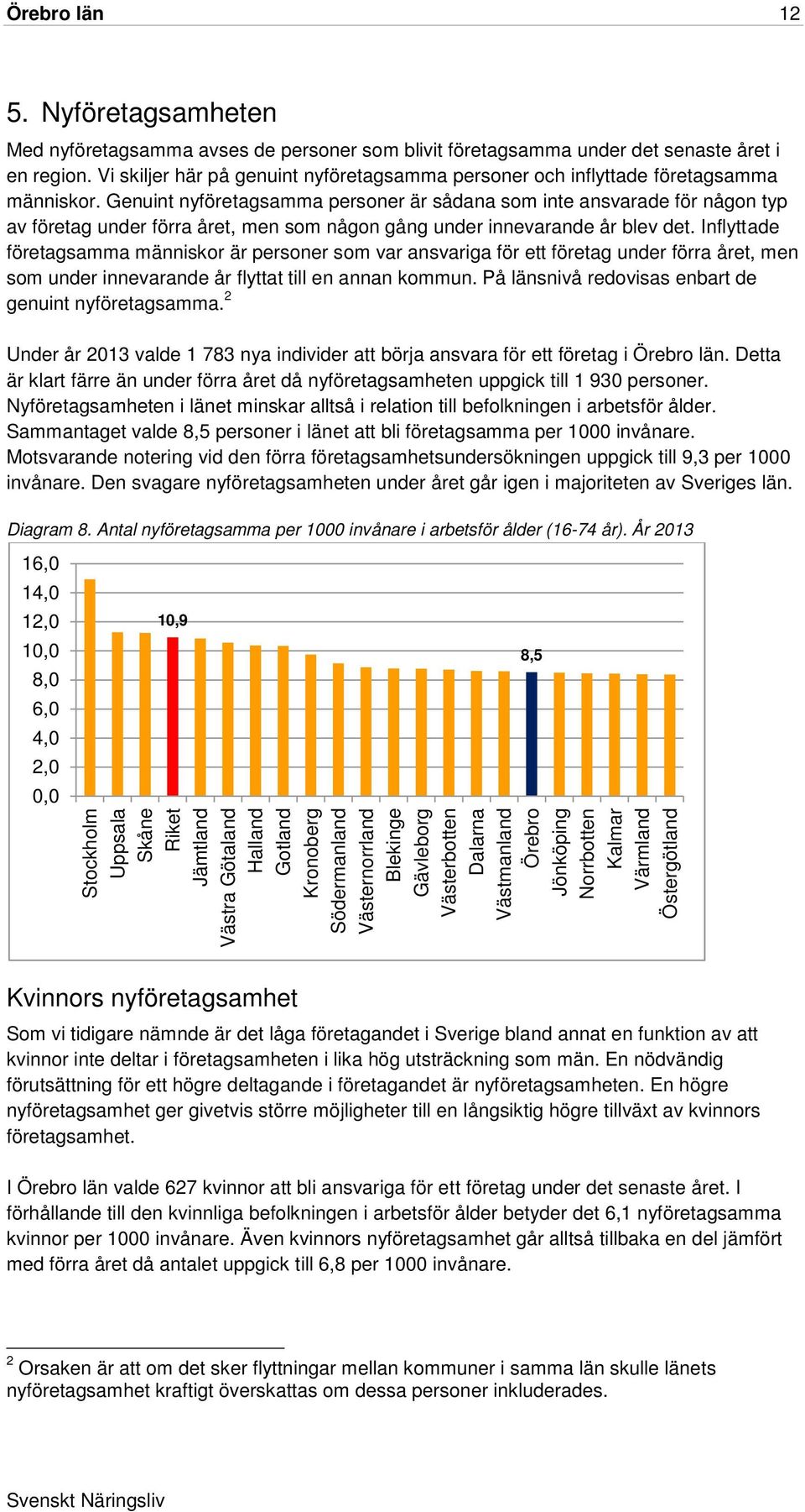 Genuint nyföretagsamma personer är sådana som inte ansvarade för någon typ av företag under förra året, men som någon gång under innevarande år blev det.