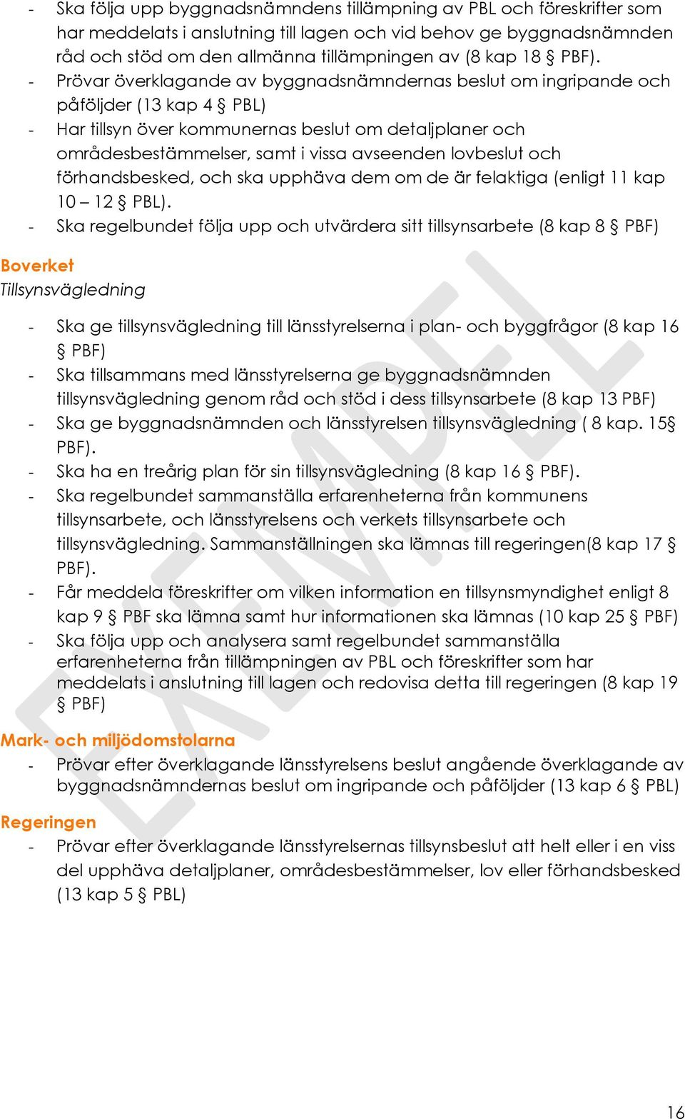 avseenden lovbeslut och förhandsbesked, och ska upphäva dem om de är felaktiga (enligt 11 kap 10 12 PBL).