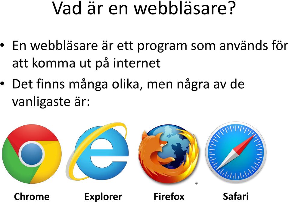 för att komma ut på internet Det finns