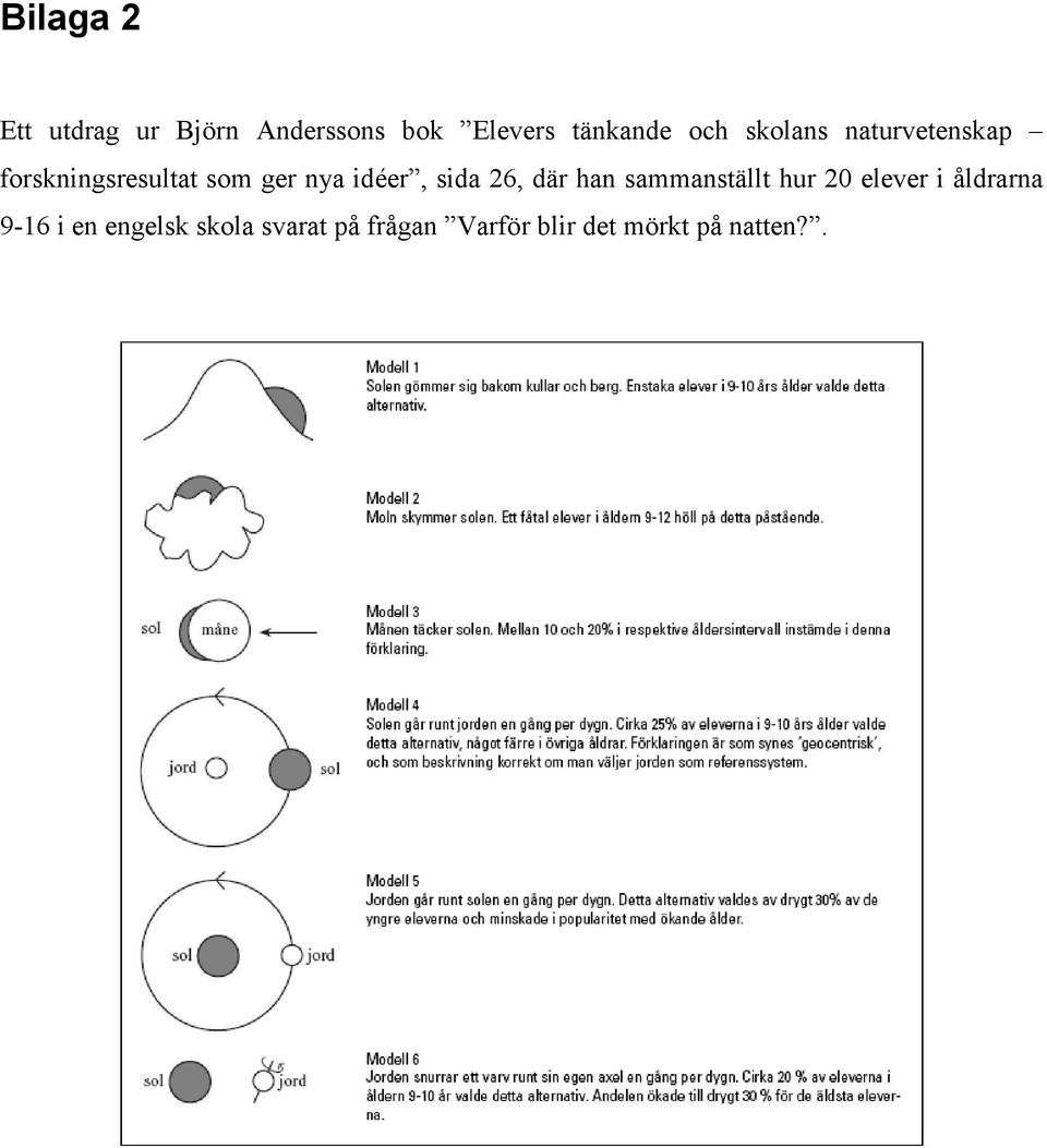 idéer, sida 26, där han sammanställt hur 20 elever i åldrarna