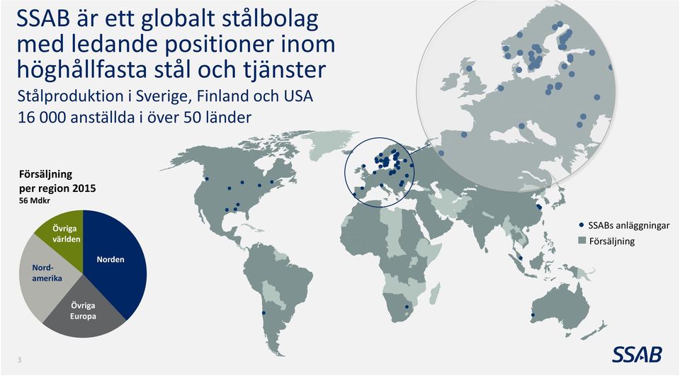 anställda i över 50 länder Försäljning per region 2015 56 Mdkr Övriga