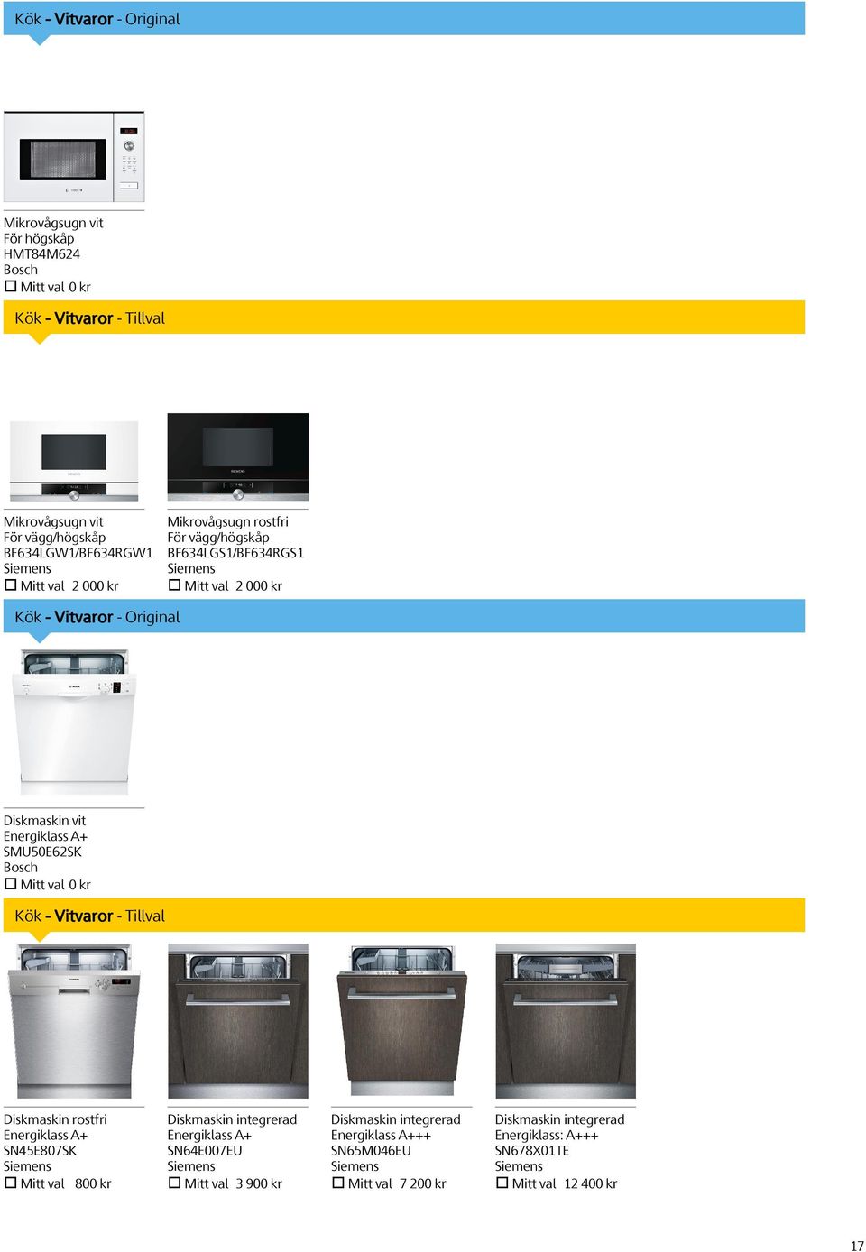 Energiklass A+ SMU50E62SK Bosch Mitt val 0 kr Kök - Vitvaror - Tillval Diskmaskin rostfri Energiklass A+ SN45E807SK Mitt val 800 kr Diskmaskin integrerad