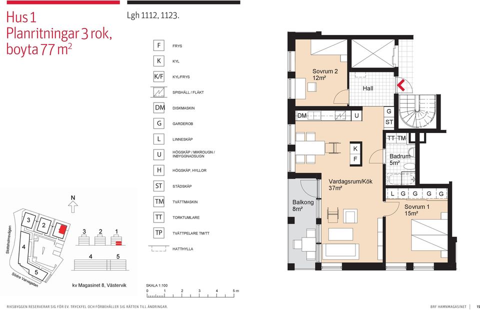 INBYNADSN ÖSÅP, YOR Badrum 5m² TM TT ÄDSÅP TVÄTTMASIN TORTMARE Balkong 8m² Vardagsrum/ök