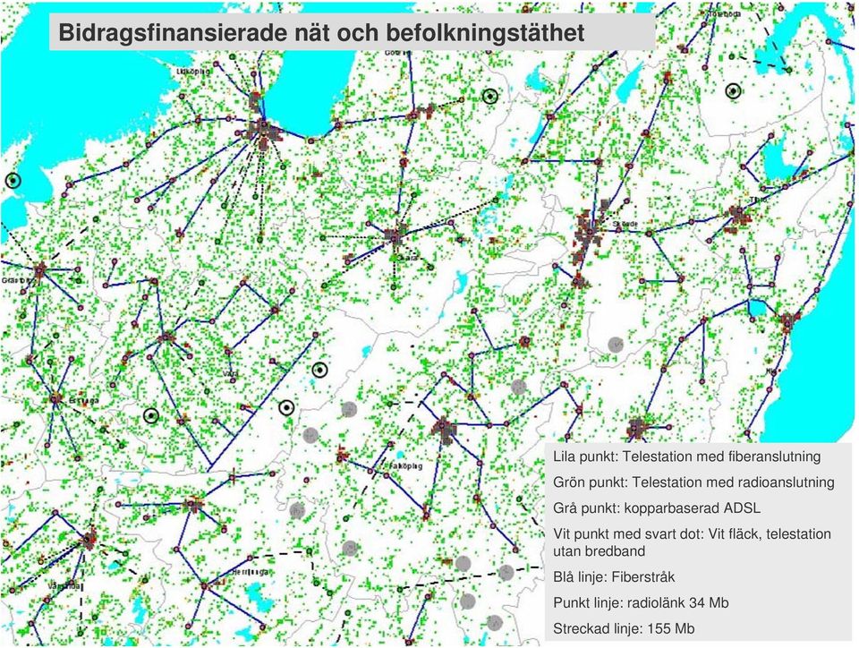 kopparbaserad ADSL Vit punkt med svart dot: Vit fläck, telestation utan