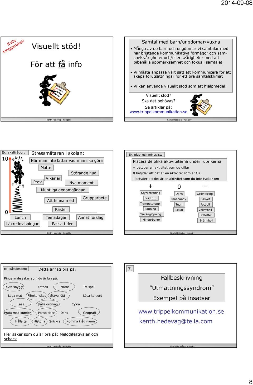 uppmärksamhet och fokus i samtalet Vi måste anpassa vårt sätt att kommunicera för att skapa förutsättningar för ett bra samtalsklimat Vi kan använda visuellt stöd som ett hjälpmedel! Visuellt stöd?