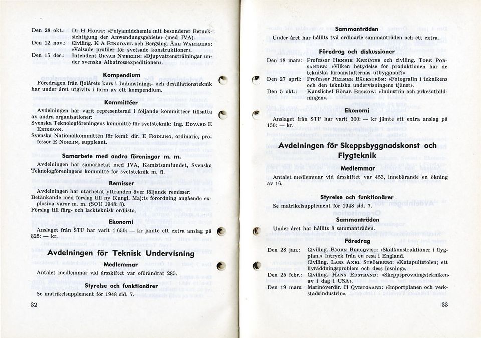 Kompendium Föredragen från fjolårets kurs i Indunstnings- och destillationsteknik har under året utgivits i form av ett kompendium.