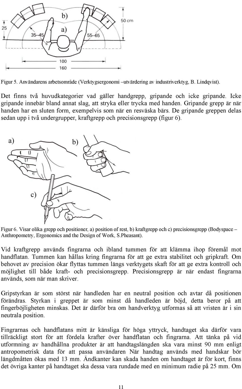 De gripande greppen delas sedan upp i två undergrupper, kraftgrepp och precisionsgrepp (figur 6). Figur 6.