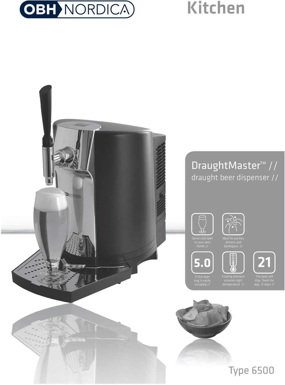 0 5 litre beer keg is easily installed // Ideal for parties, dinners