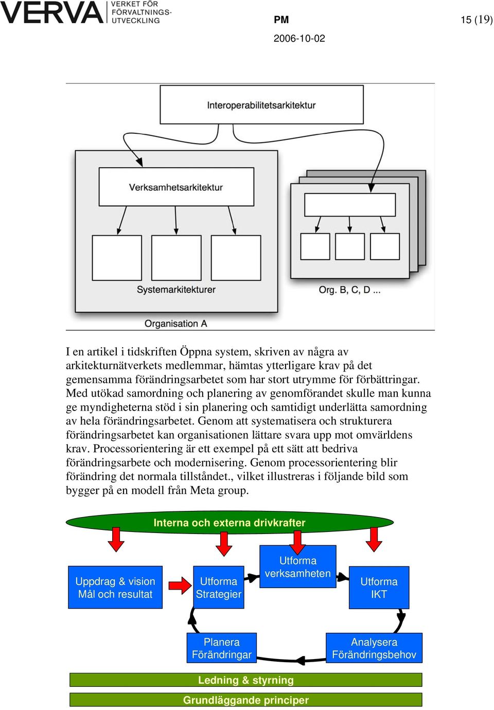 Genom att systematisera och strukturera förändringsarbetet kan organisationen lättare svara upp mot omvärldens krav.