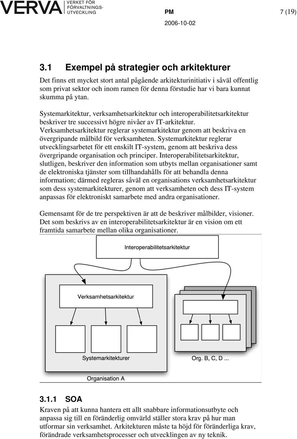 på ytan. Systemarkitektur, verksamhetsarkitektur och interoperabilitetsarkitektur beskriver tre successivt högre nivåer av IT-arkitektur.