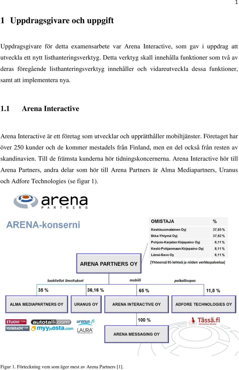 1 Arena Interactive Arena Interactive är ett företag som utvecklar och upprätthåller mobiltjänster.