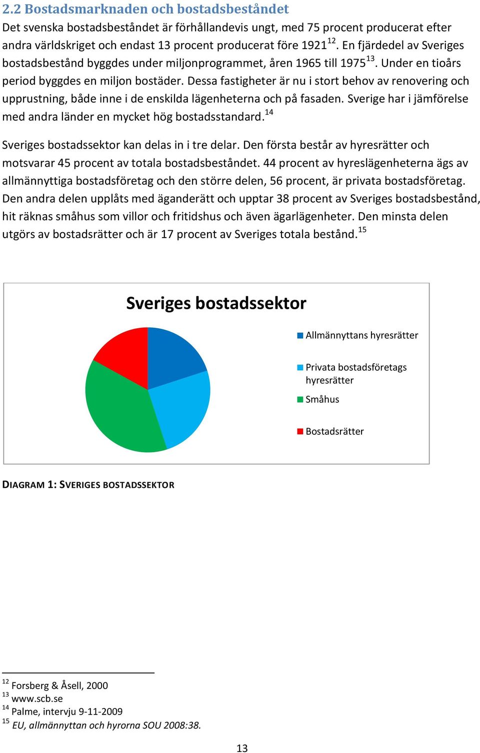 Dessa fastigheter är nu i stort behov av renovering och upprustning, både inne i de enskilda lägenheterna och på fasaden. Sverige har i jämförelse med andra länder en mycket hög bostadsstandard.