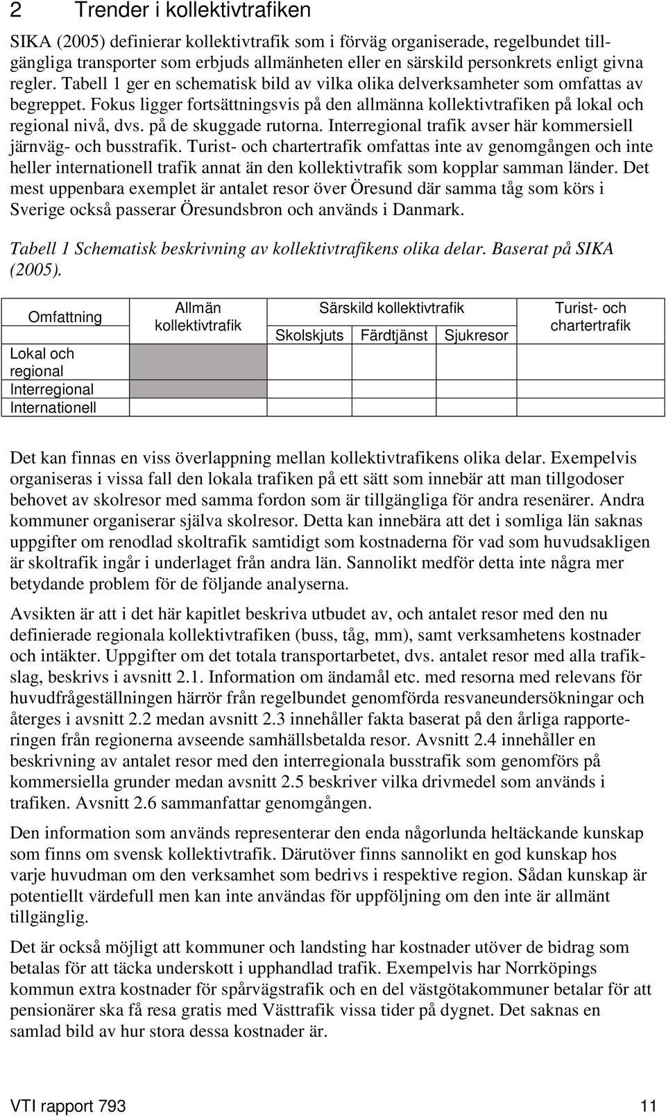 på de skuggade rutorna. Interregional trafik avser här kommersiell järnväg- och busstrafik.