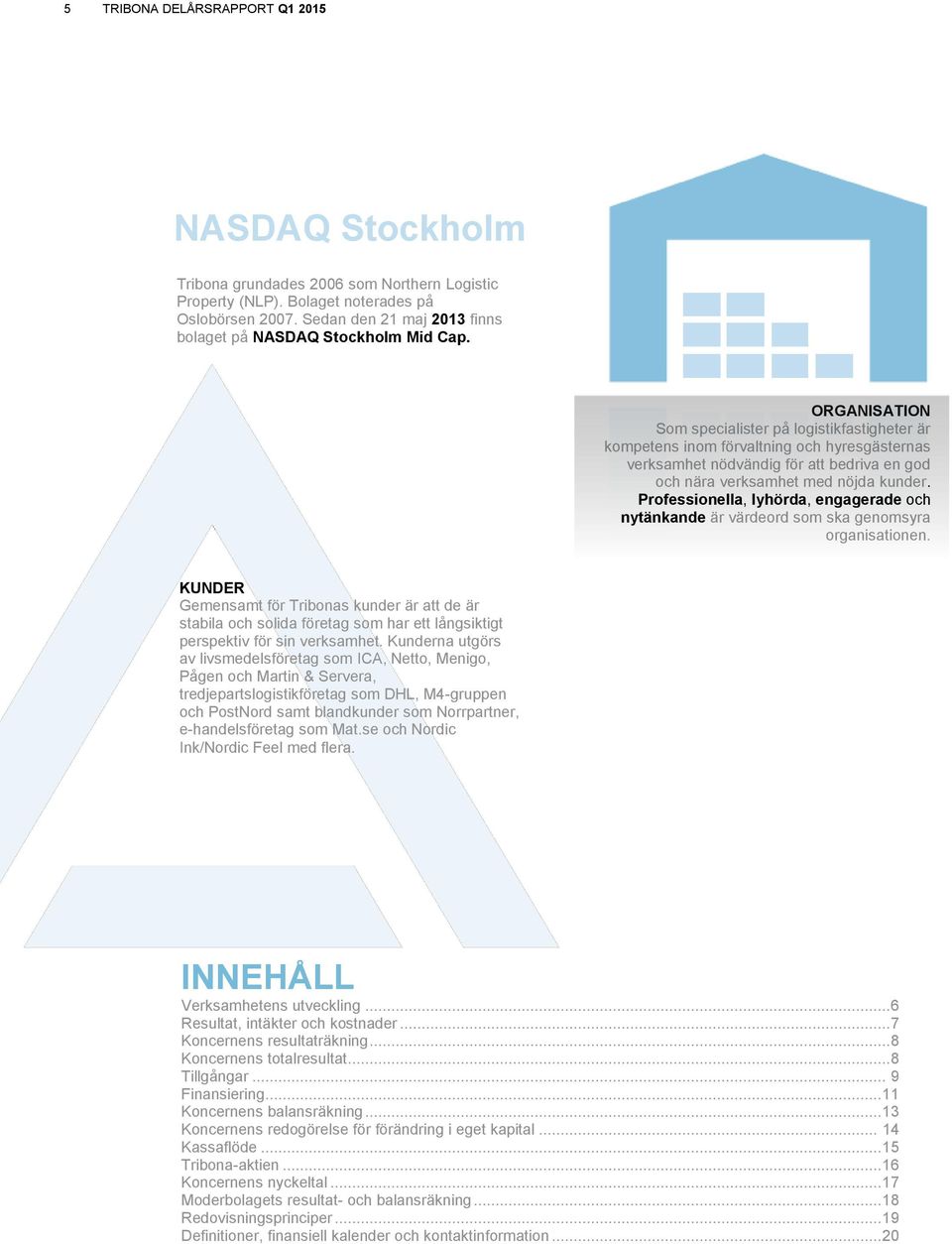 ORGANISATION Som specialister på logistikfastigheter är kompetens inom förvaltning och hyresgästernas verksamhet nödvändig för att bedriva en god och nära verksamhet med nöjda kunder.