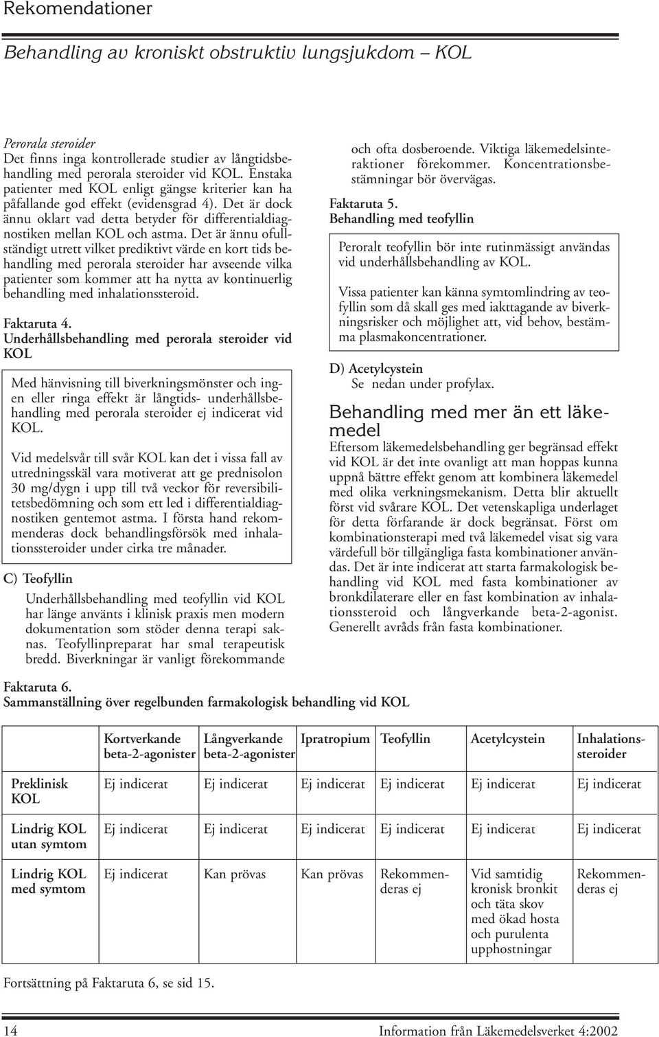 Det är ännu ofullständigt utrett vilket prediktivt värde en kort tids behandling med perorala steroider har avseende vilka patienter som kommer att ha nytta av kontinuerlig behandling med