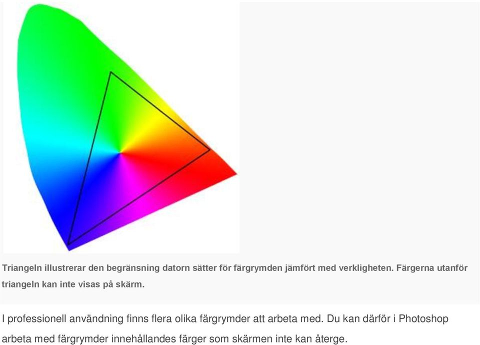 I professionell användning finns flera olika färgrymder att arbeta med.