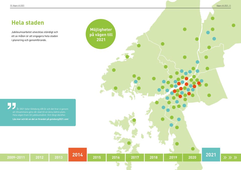 Möjligheter på vägen till 2021 År 2021 fyller Göteborg 400 år och det firar vi genom att tillsammans göra vår stad till