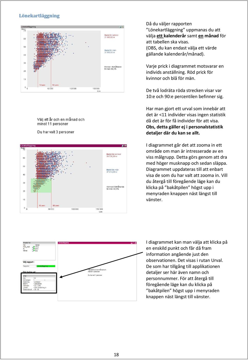 Har man gjort ett urval som innebär att det är <11 individer visas ingen statistik då det är för få individer för att visa. Obs, detta gäller ej i personalstatistik detaljer där du kan se allt.