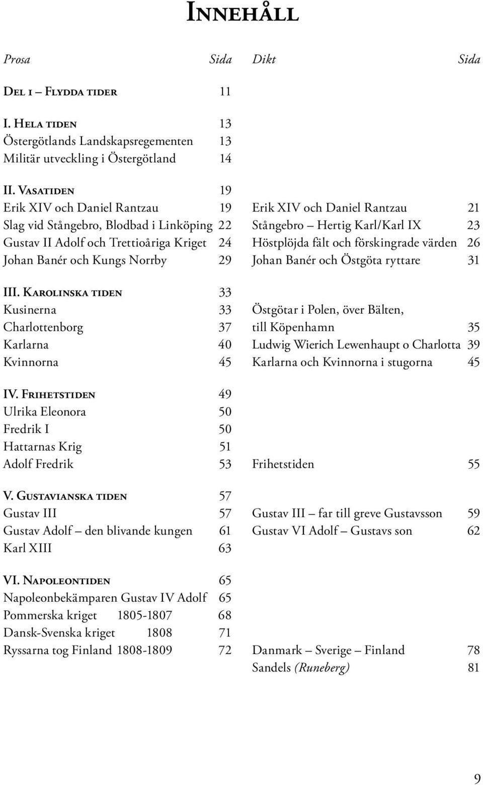 Höstplöjda fält och förskingrade värden 26 Johan Banér och Kungs Norrby 29 Johan Banér och Östgöta ryttare 31 III.