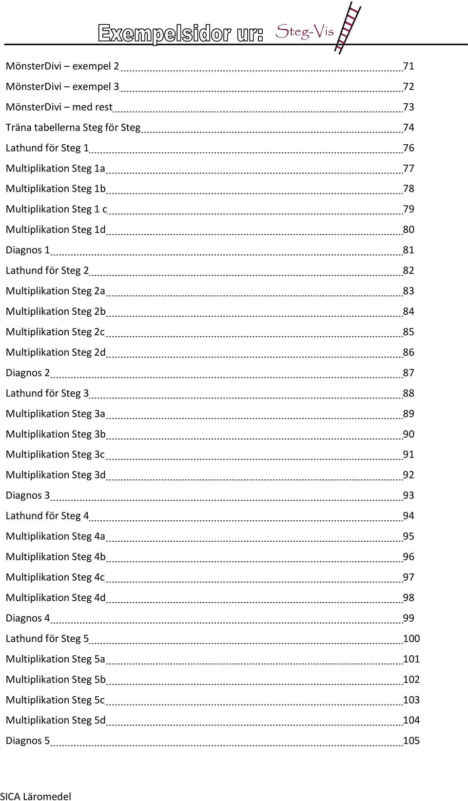 för Steg 3 88 Multiplikation Steg 3a 89 Multiplikation Steg 3b 90 Multiplikation Steg 3c 91 Multiplikation Steg 3d 92 Diagnos 3 93 Lathund för Steg 4 94 Multiplikation Steg 4a 95 Multiplikation Steg
