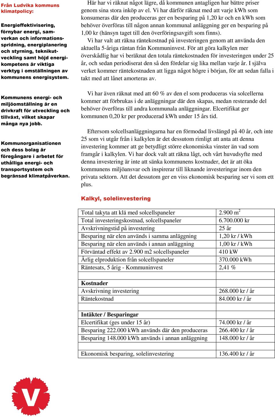 Kommunorganisationen och dess bolag är föregångare i arbetet för uthålliga energi- och transportsystem och begränsad klimatpåverkan.