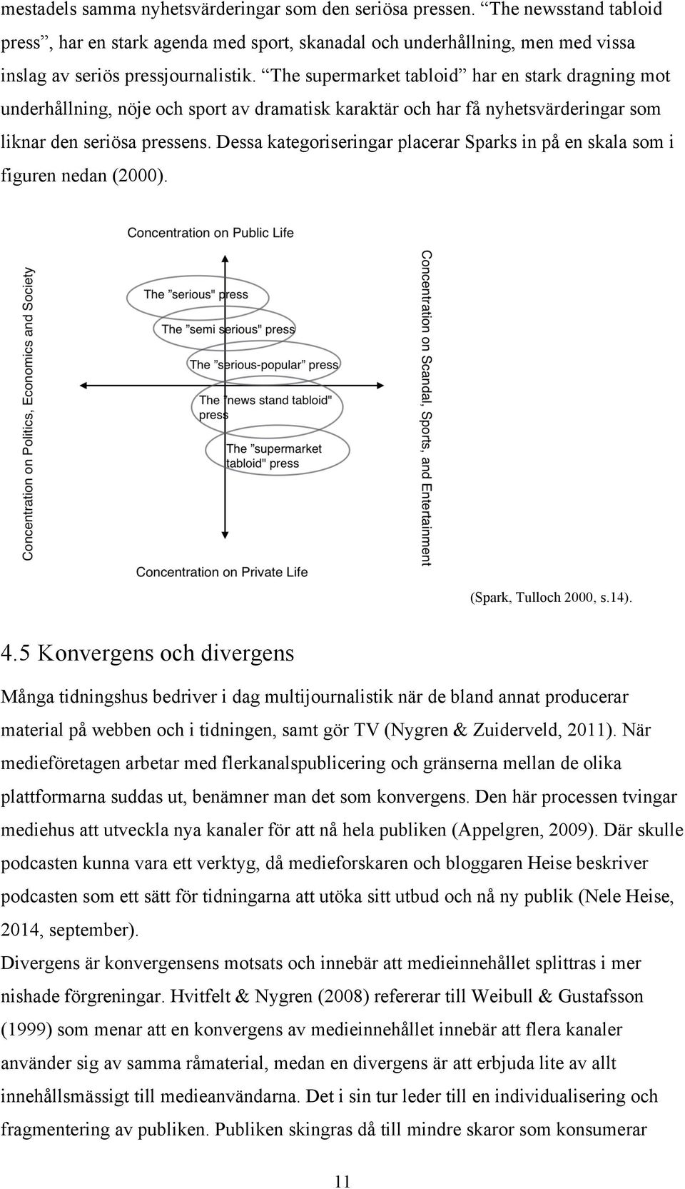 Dessa kategoriseringar placerar Sparks in på en skala som i figuren nedan (2000). (Spark, Tulloch 2000, s.14). 4.