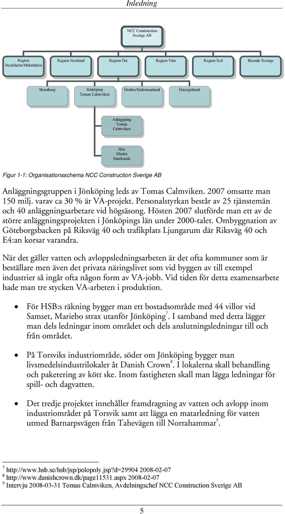 varav ca 30 % är VA-projekt. Personalstyrkan består av 25 tjänstemän och 40 anläggningsarbetare vid högsäsong.