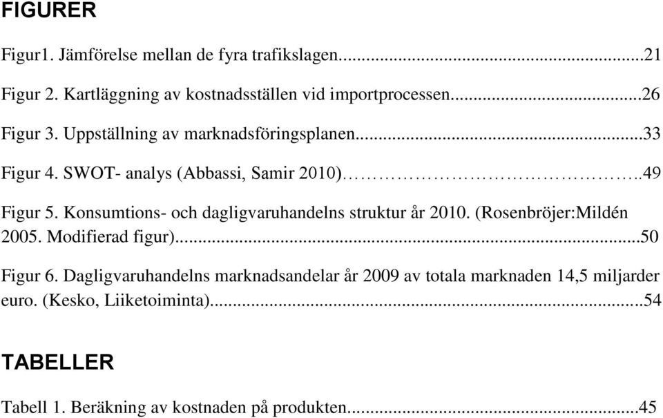 Konsumtions- och dagligvaruhandelns struktur år 2010. (Rosenbröjer:Mildén 2005. Modifierad figur)...50 Figur 6.