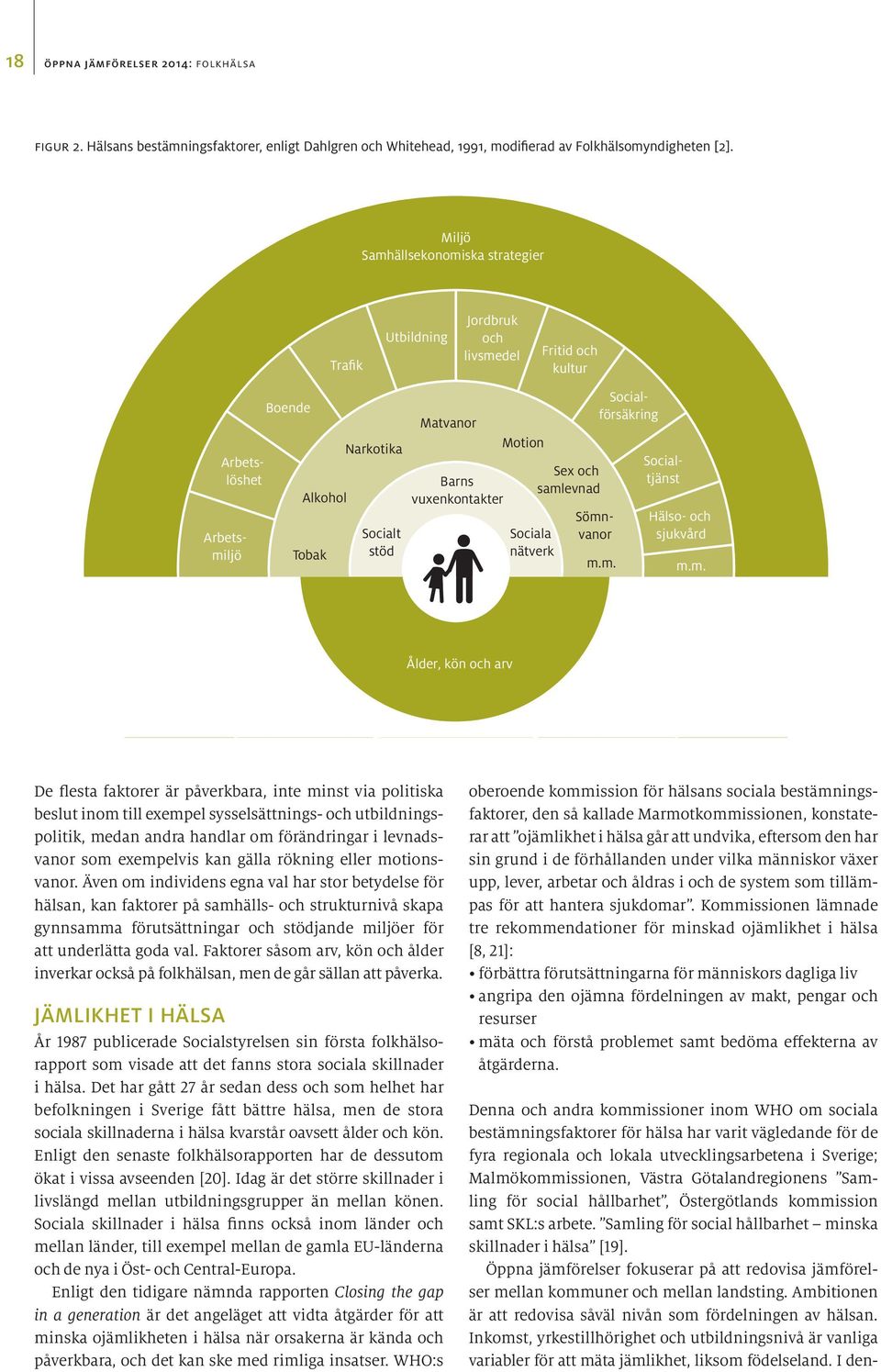 Sömnvanor m.m. Arbetslöshet Arbetsmiljö Fritid och kultur Socialförsäkring Socialtjänst Hälso- och sjukvård m.m. Ålder, kön och arv De flesta faktorer är påverkbara, inte minst via politiska beslut