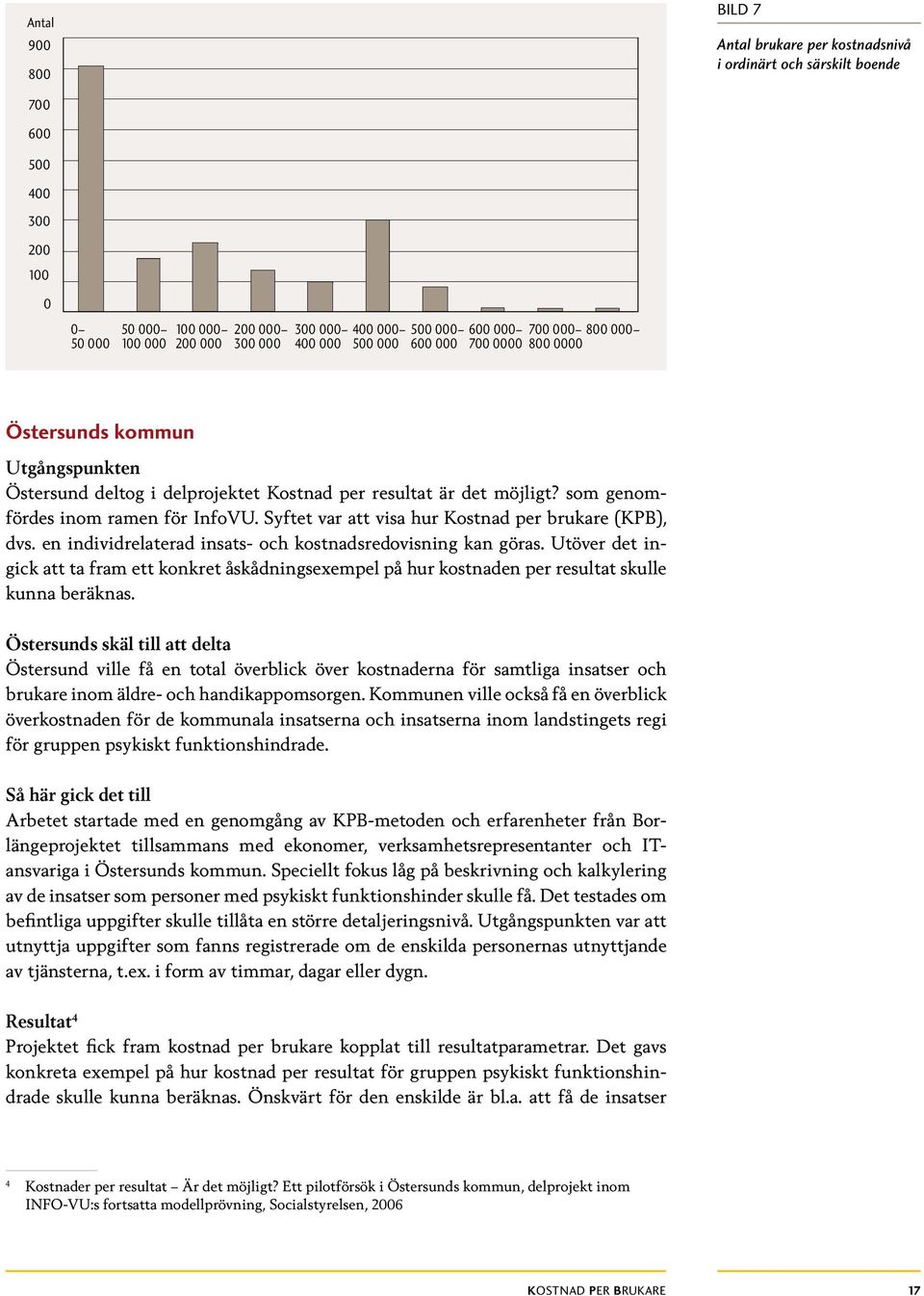 som genomfördes inom ramen för InfoVU. Syftet var att visa hur Kostnad per brukare (KPB), dvs. en individrelaterad insats- och kostnadsredovisning kan göras.