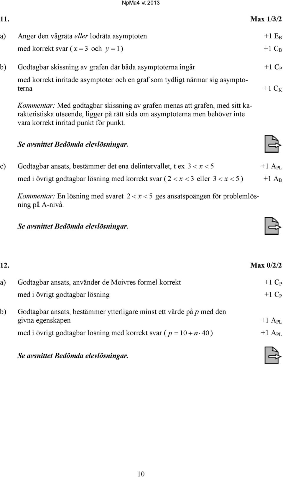 behöver inte vara korrekt inritad punkt för punkt. +1 C K Se avsnittet Bedömda elevlösningar.