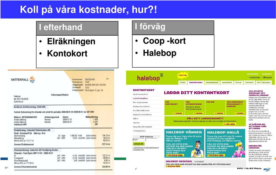 Elräkningen Kontokort I