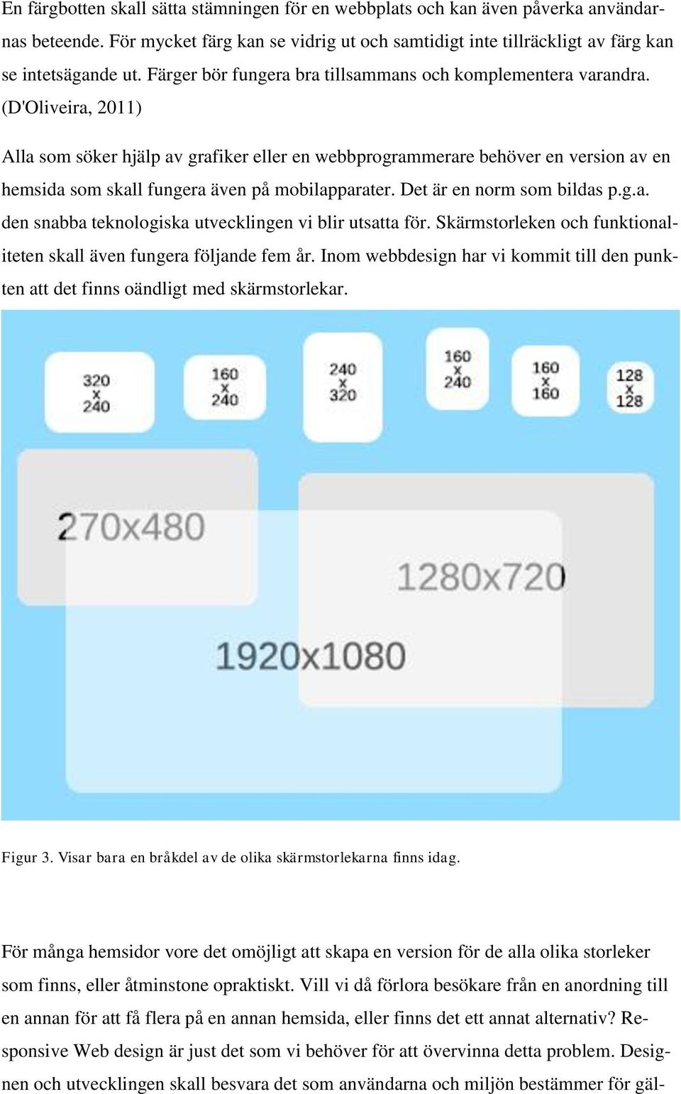 (D'Oliveira, 2011) Alla som söker hjälp av grafiker eller en webbprogrammerare behöver en version av en hemsida som skall fungera även på mobilapparater. Det är en norm som bildas p.g.a. den snabba teknologiska utvecklingen vi blir utsatta för.