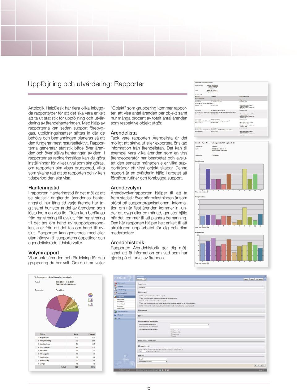 Rapporterna genererar statistik både över ärenden och över själva hanteringen av dem.