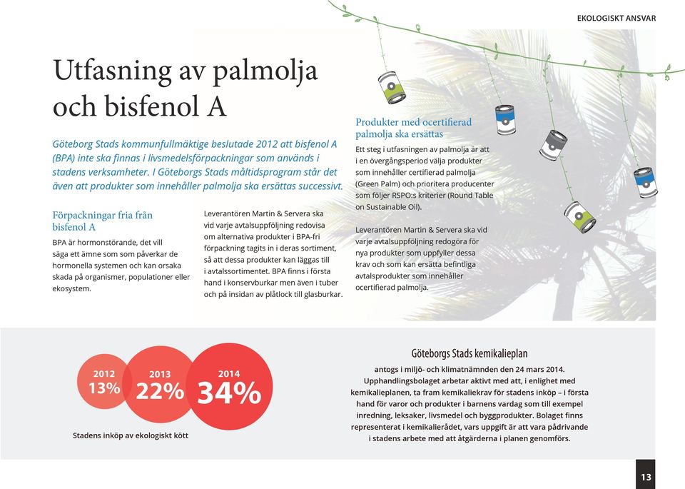 Förpackningar fria från bisfenol A BPA är hormonstörande, det vill säga ett ämne som som påverkar de hormonella systemen och kan orsaka skada på organismer, populationer eller ekosystem.