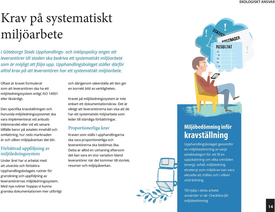 Upphandlingsbolaget ställer därför alltid krav på att leverantören har ett systematiskt miljöarbete. 01 02 03 04 05!