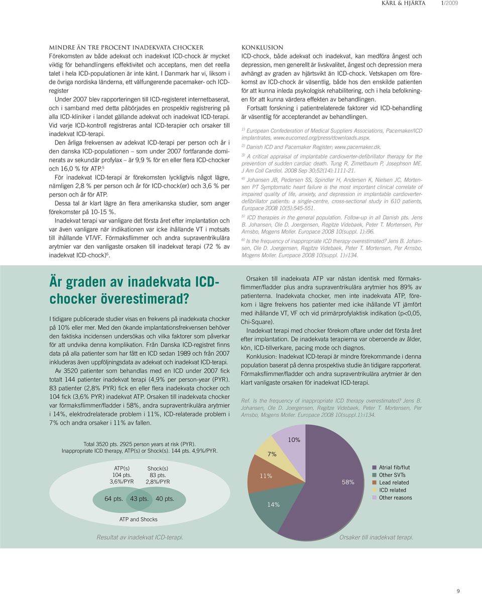 I Danmark har vi, liksom i de övriga nordiska länderna, ett välfungerende pacemaker- och ICDregister Under 2007 blev rapporteringen till ICD-registeret internetbaserat, och i samband med detta