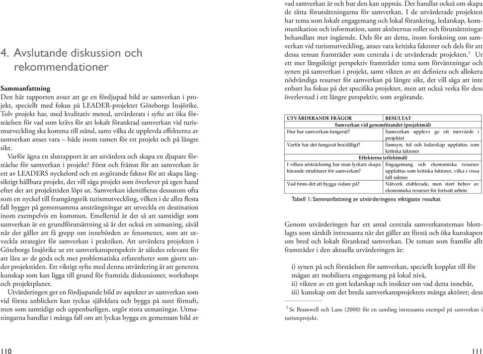 effekterna av samverkan anses vara både inom ramen för ett projekt och på längre sikt. Varför ägna en slutrapport åt att utvärdera och skapa en djupare förståelse för samverkan i projekt?