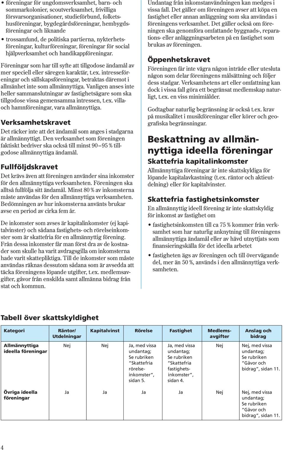 Föreningar som har till syfte att tillgodose ändamål av mer speciell eller säregen karaktär, t.ex. intresseföreningar och sällskapsföreningar, betraktas däremot i allmänhet inte som allmännyttiga.