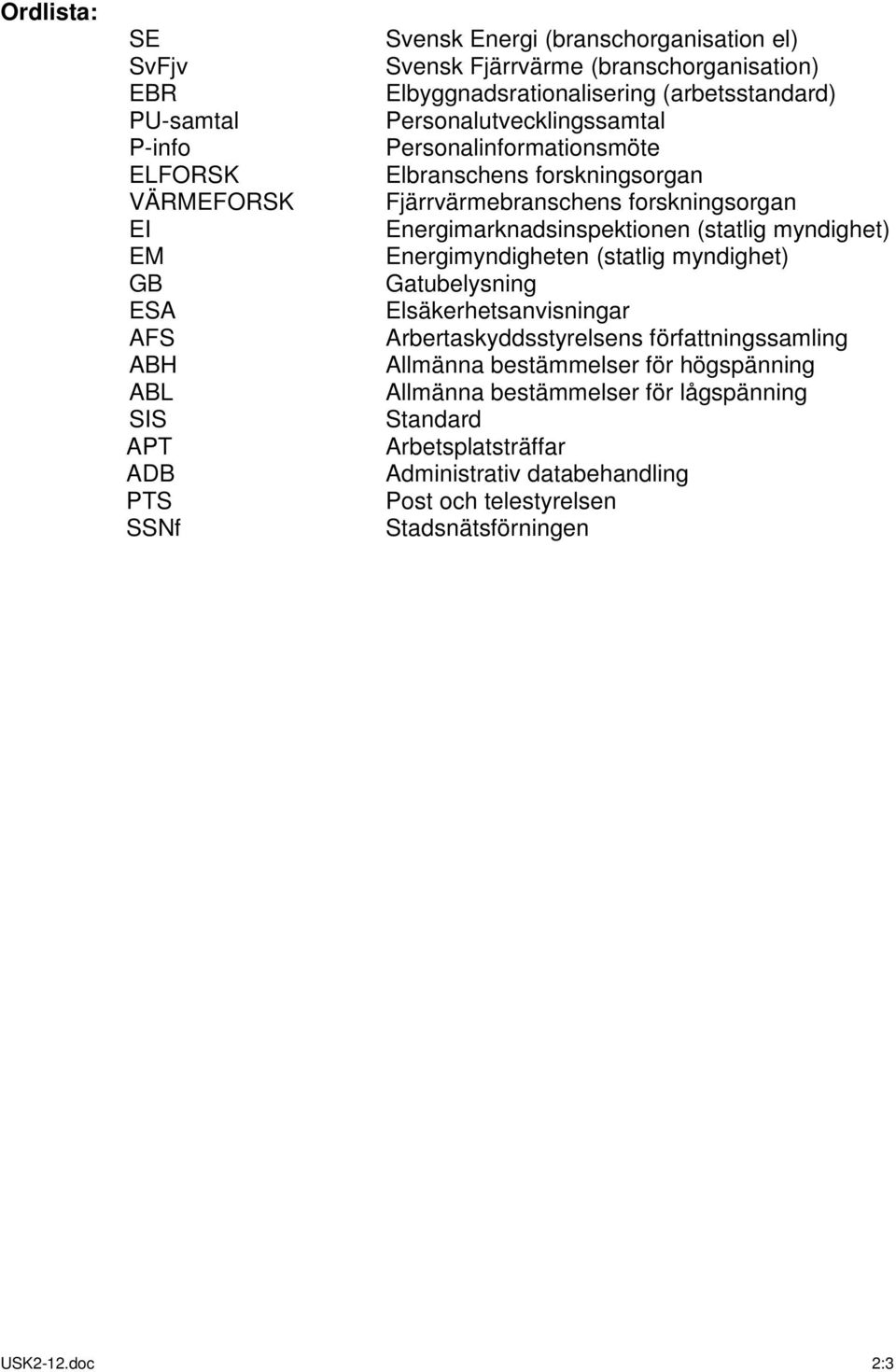 forskningsorgan Energimarknadsinspektionen (statlig myndighet) Energimyndigheten (statlig myndighet) Gatubelysning Elsäkerhetsanvisningar Arbertaskyddsstyrelsens