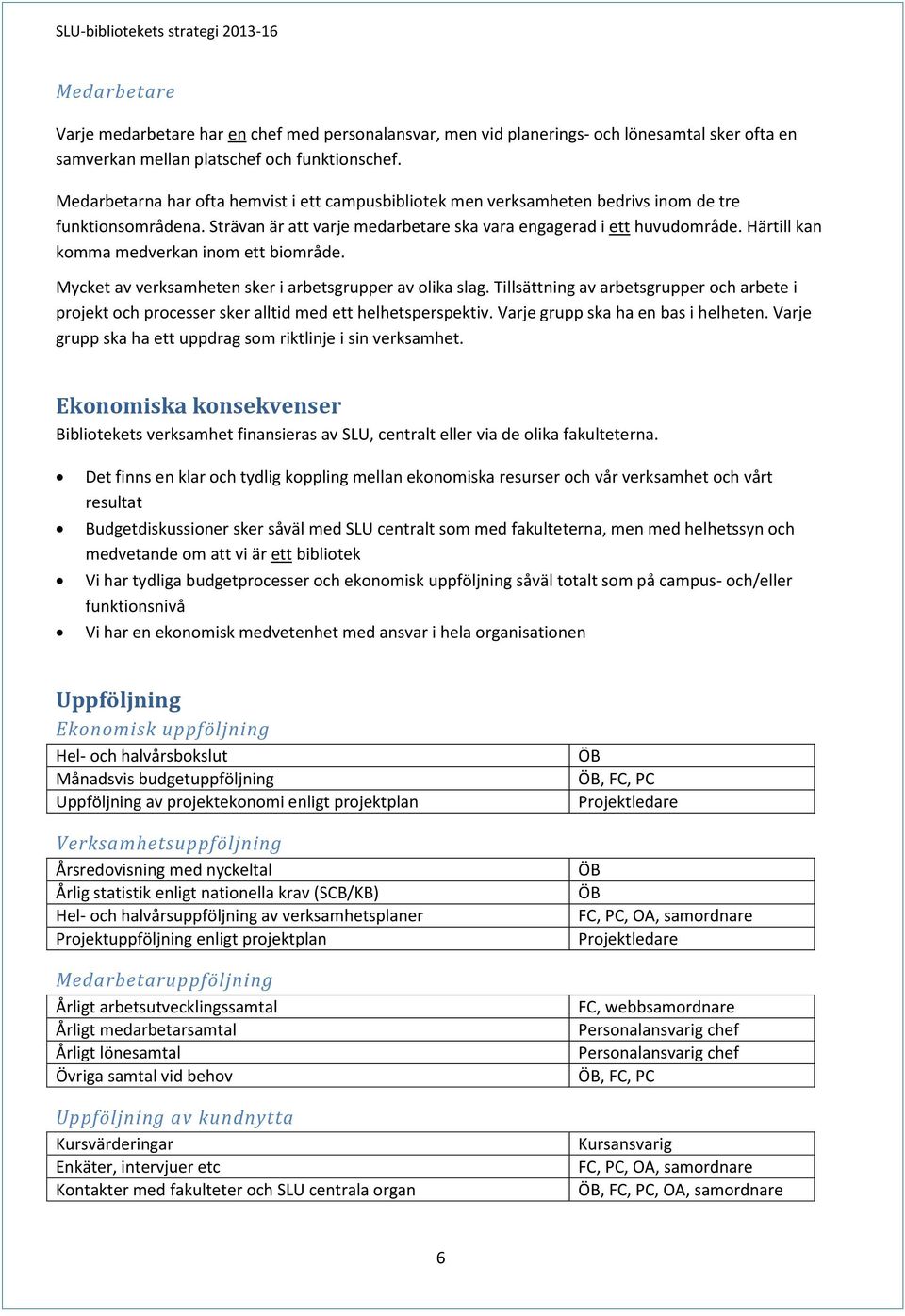 Härtill kan komma medverkan inom ett biområde. Mycket av verksamheten sker i arbetsgrupper av olika slag.