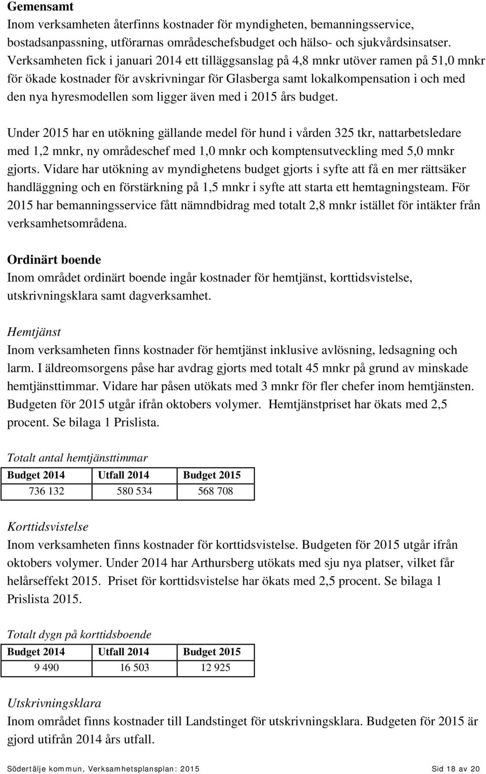 som ligger även med i 2015 års budget.