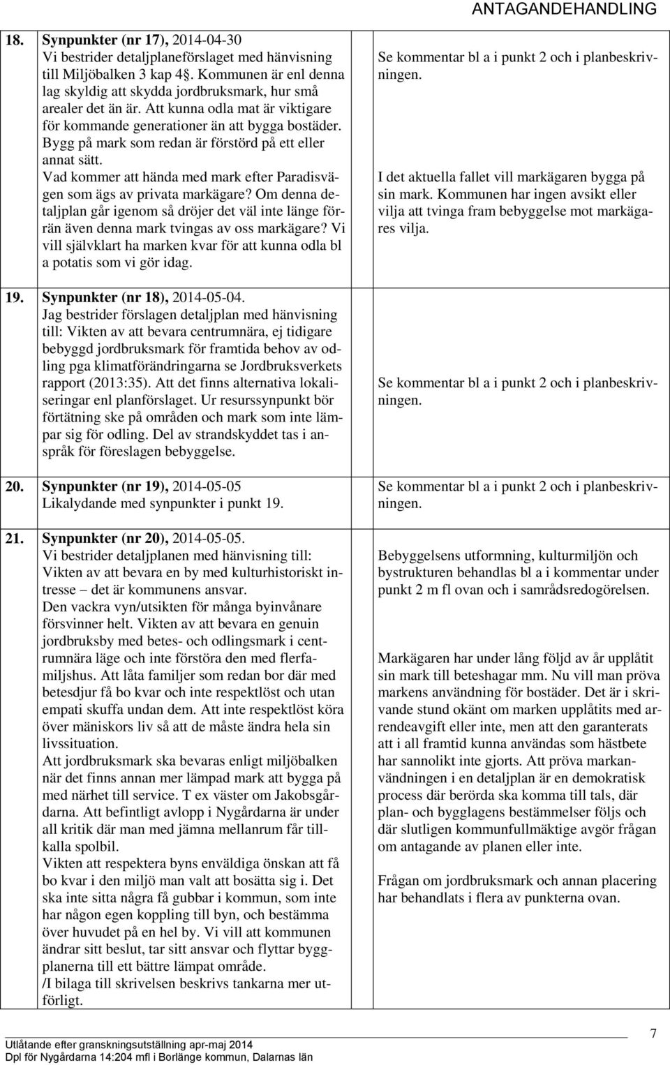 Vad kommer att hända med mark efter Paradisvägen som ägs av privata markägare? Om denna detaljplan går igenom så dröjer det väl inte länge förrän även denna mark tvingas av oss markägare?