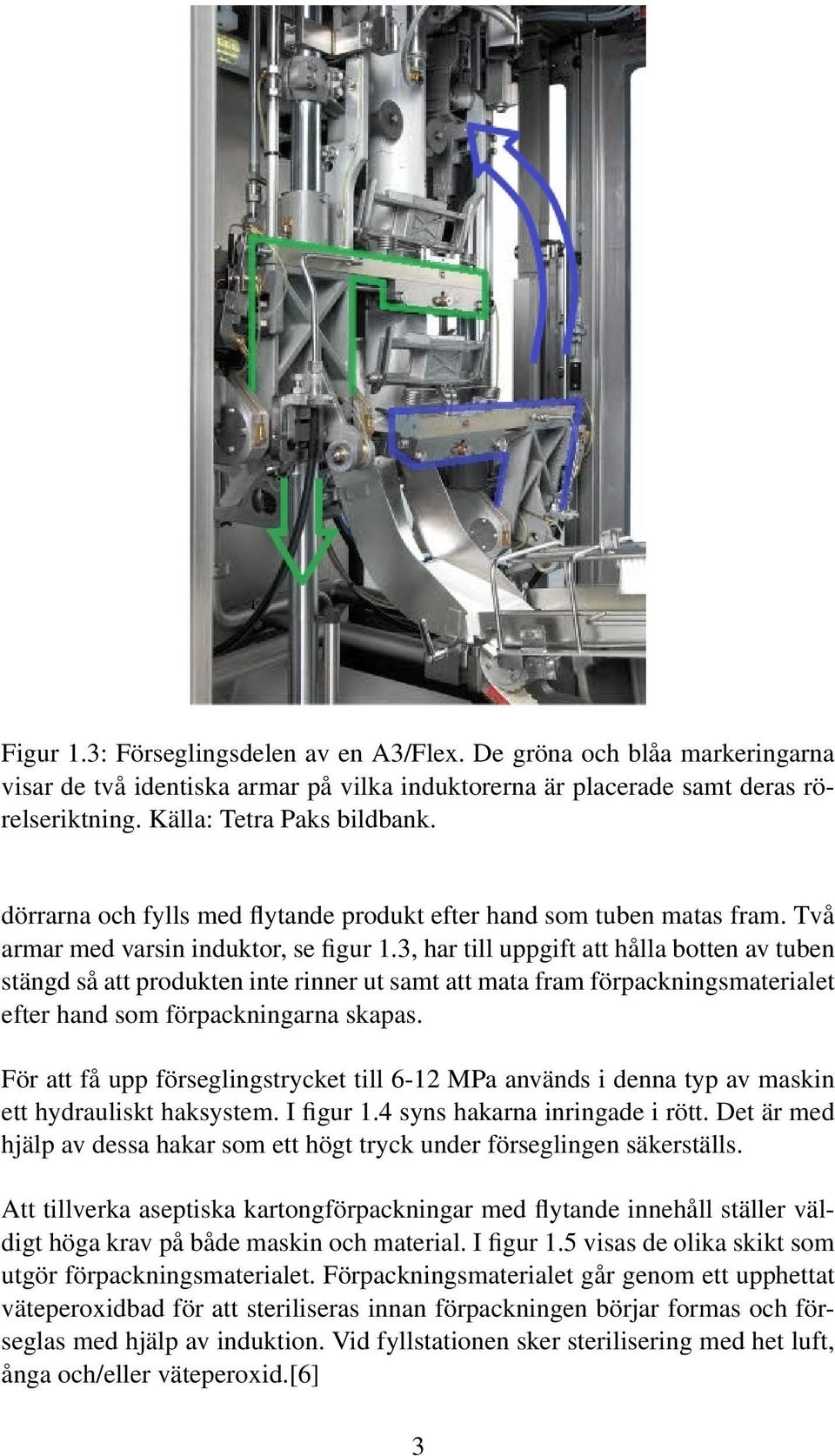 3, har till uppgift att hålla botten av tuben stängd så att produkten inte rinner ut samt att mata fram förpackningsmaterialet efter hand som förpackningarna skapas.