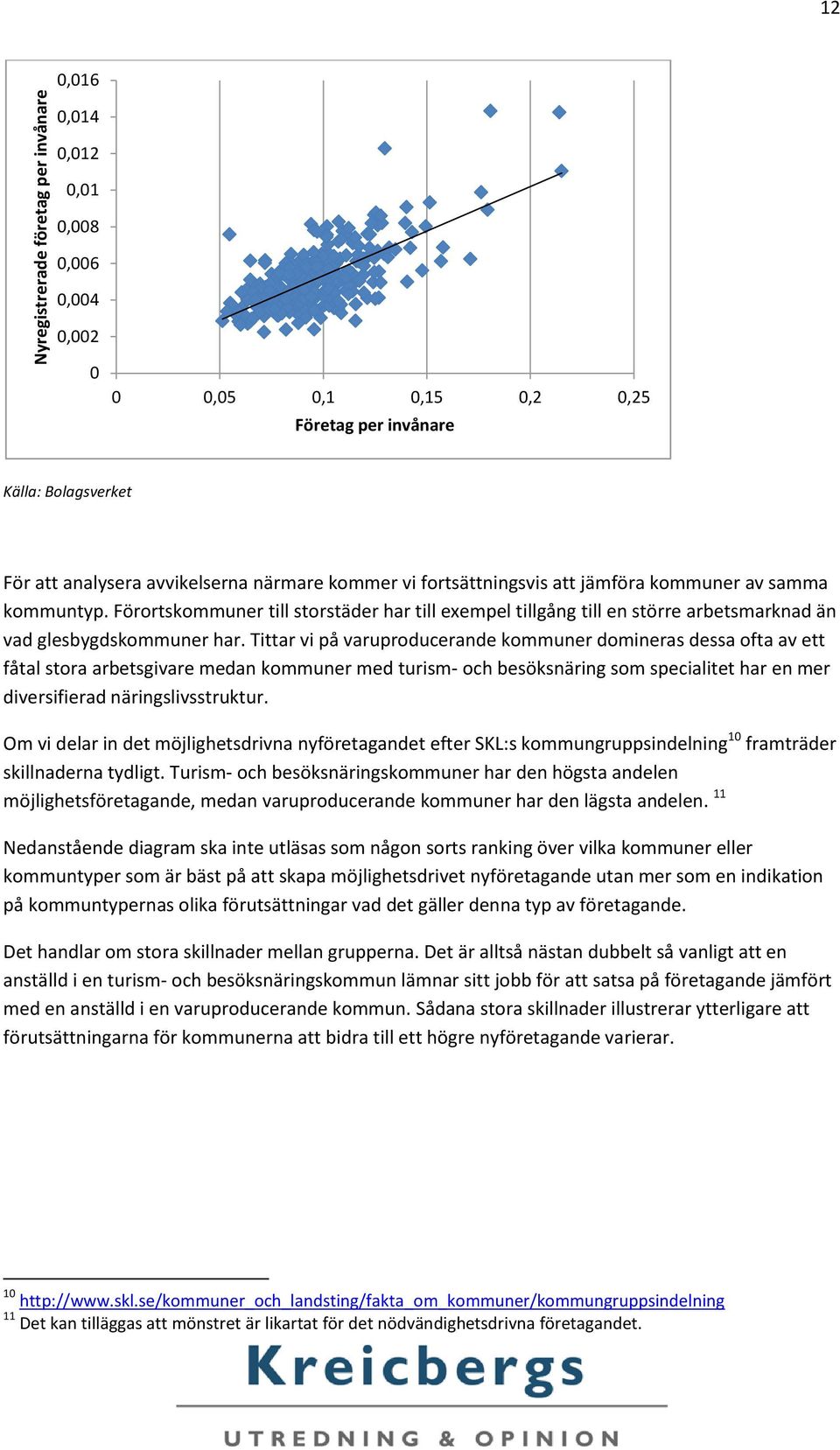 Tittar vi på varuproducerande kommuner domineras dessa ofta av ett fåtal stora arbetsgivare medan kommuner med turism- och besöksnäring som specialitet har en mer diversifierad näringslivsstruktur.