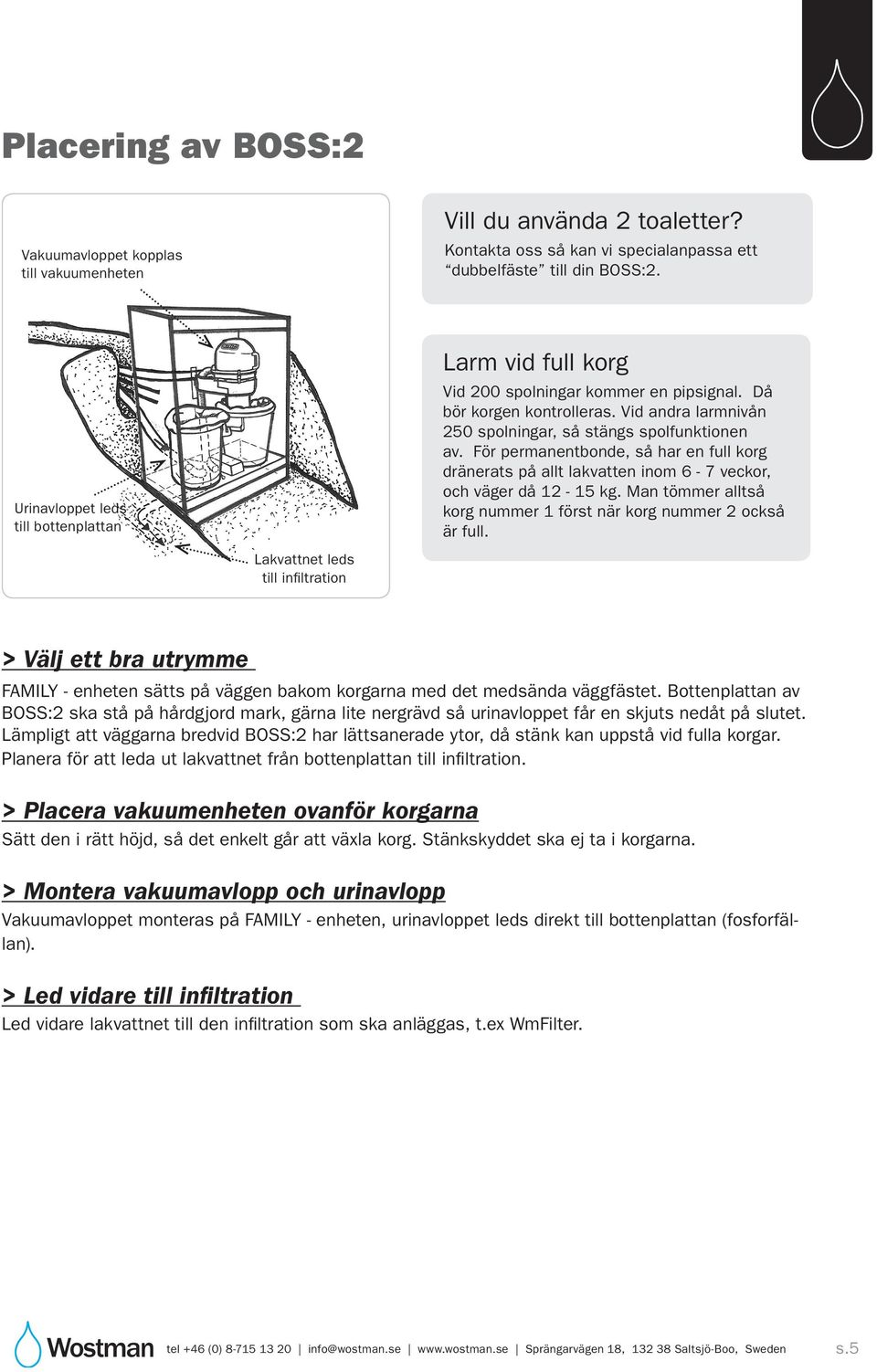 För permanentbonde, så har en full korg dränerats på allt lakvatten inom 6-7 veckor, och väger då 12-15 kg. Man tömmer alltså korg nummer 1 först när korg nummer 2 också är full.