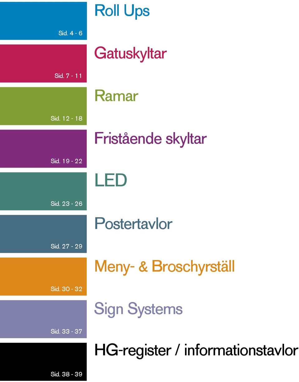 33-37 Gatuskyltar Ramar Fristående skyltar LED