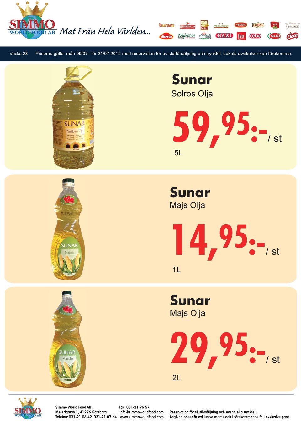 Olja 14,95:- 1L